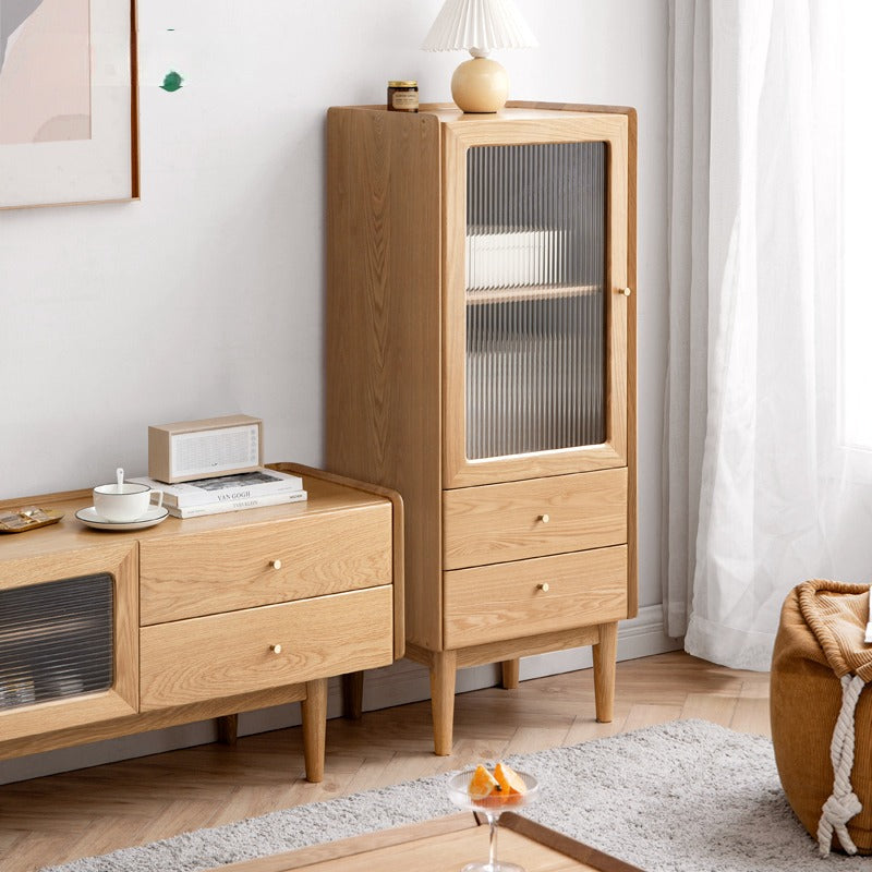 Ash solid wood narrow side cabinet-