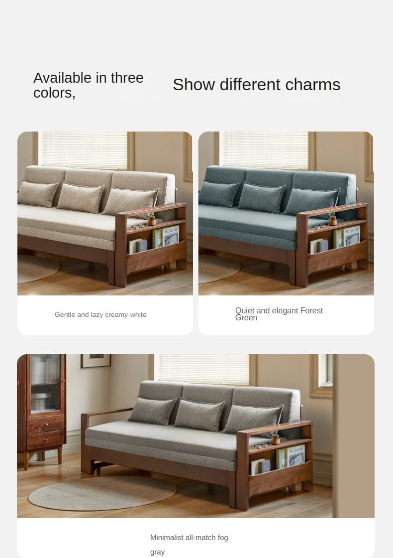 Oak, Beech folding multi-functional storage sofa bed