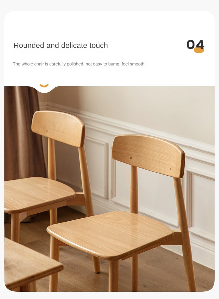 European Beech Solid Wood Modern Dining Chair 4 pcs