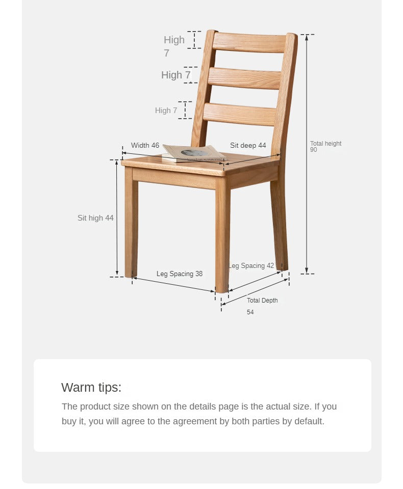 Oak Solid Wood - Dining Chair 4 pcs set