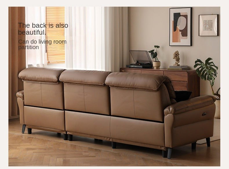 Genuine Leather Modern Zero Wall Power Reclining  Sofa