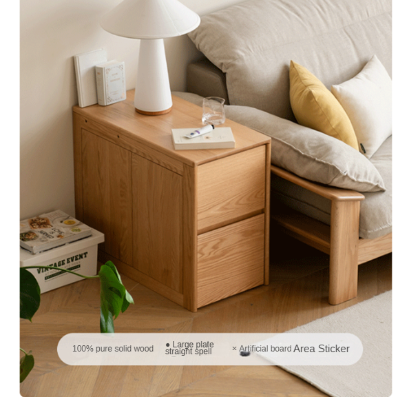 Oak Solid Wood Edge Side Cabinet Corner Bedside)