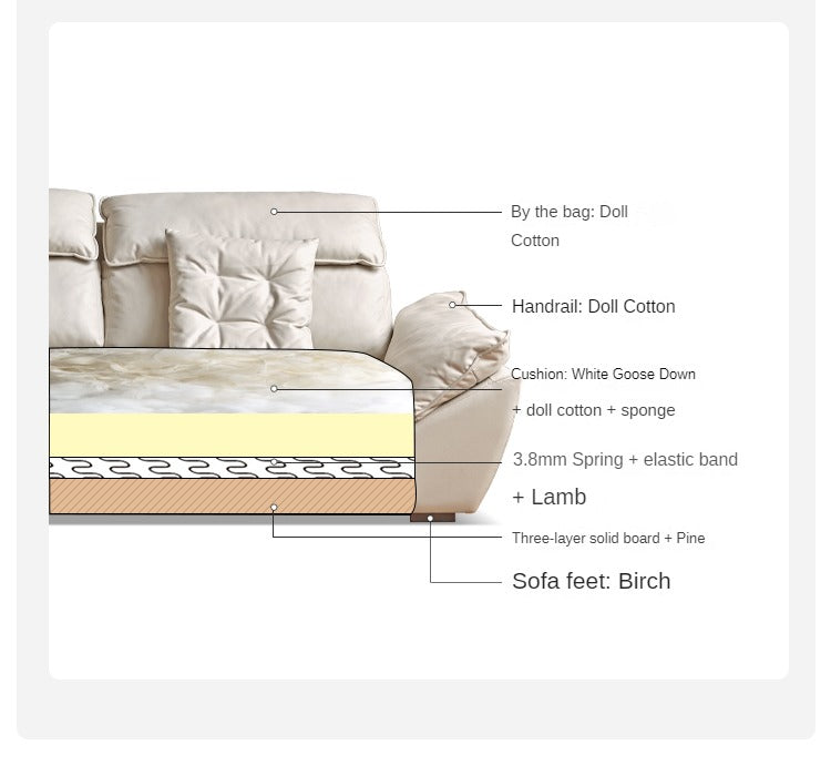 Technology Fabric Sofa Sailing Cream Style