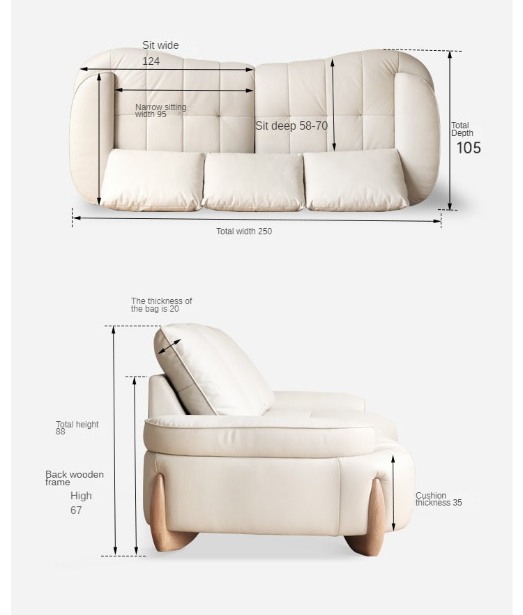 Technology Cloth Fabric Sofa Cream Style