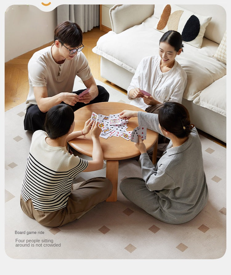 Beech solid wood modern European round coffee table