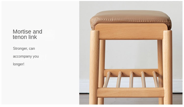 Beech, Oak Solid Wood Shoe Changing Stool