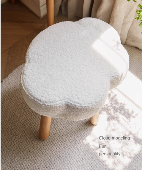 Beech, birch solid wood Nordic lamb velvet cloud makeup stool