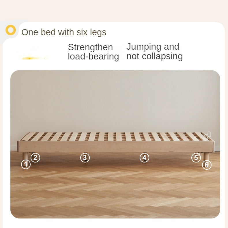 Birch Solid Wood Mother-and-child platform bed, headboard-free bed