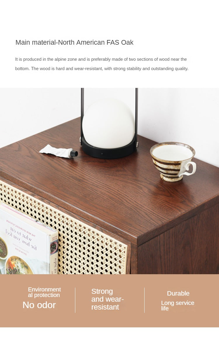 Oak Solid wood rattan magazine cabinet "