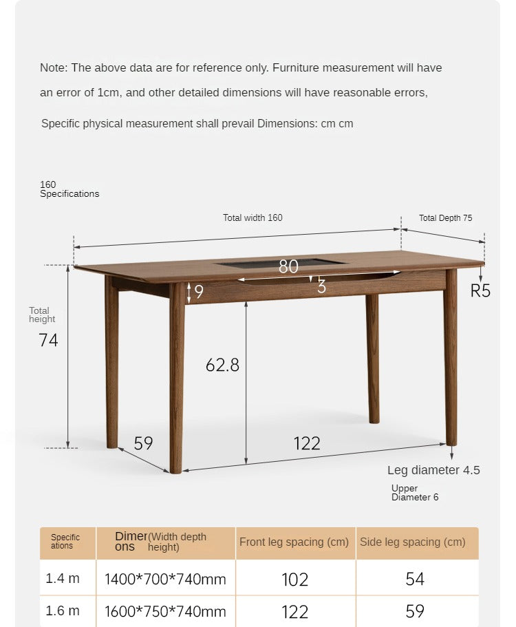 Oak solid wood modern tea table