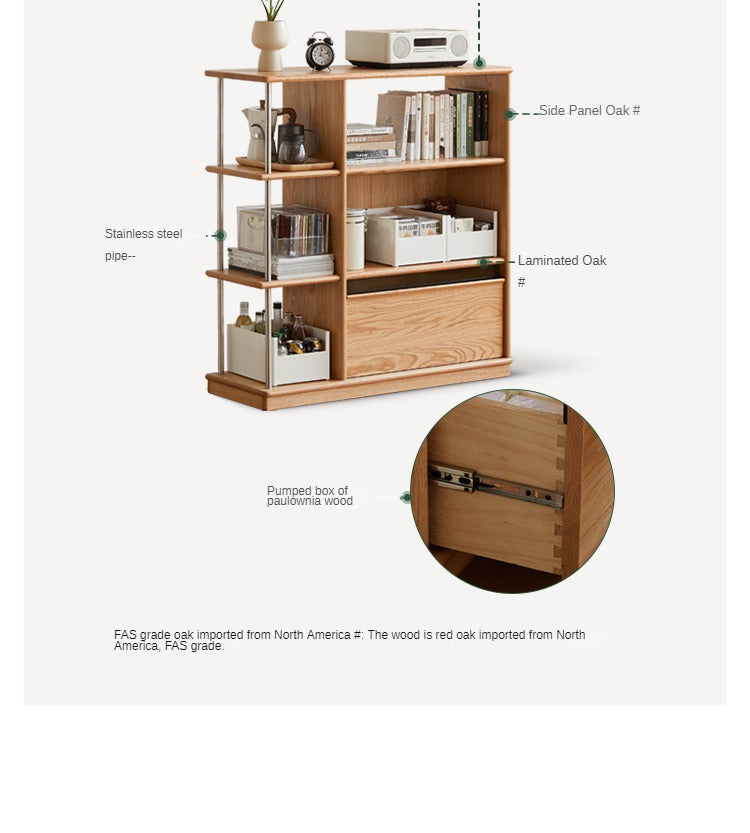 Oak solid wood bookcase modern simple study bookshelf