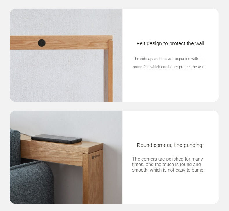 Oak solid wood Sofa Rear Storage Modern Wall Shelf