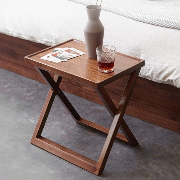 Black Walnut Solid Wood Side Table"