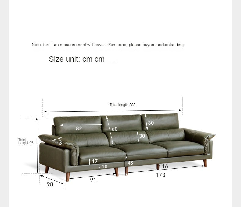 Leather first layer cowhide straight sofa