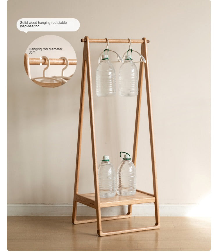 Oak solid wood clothes hangers rack: