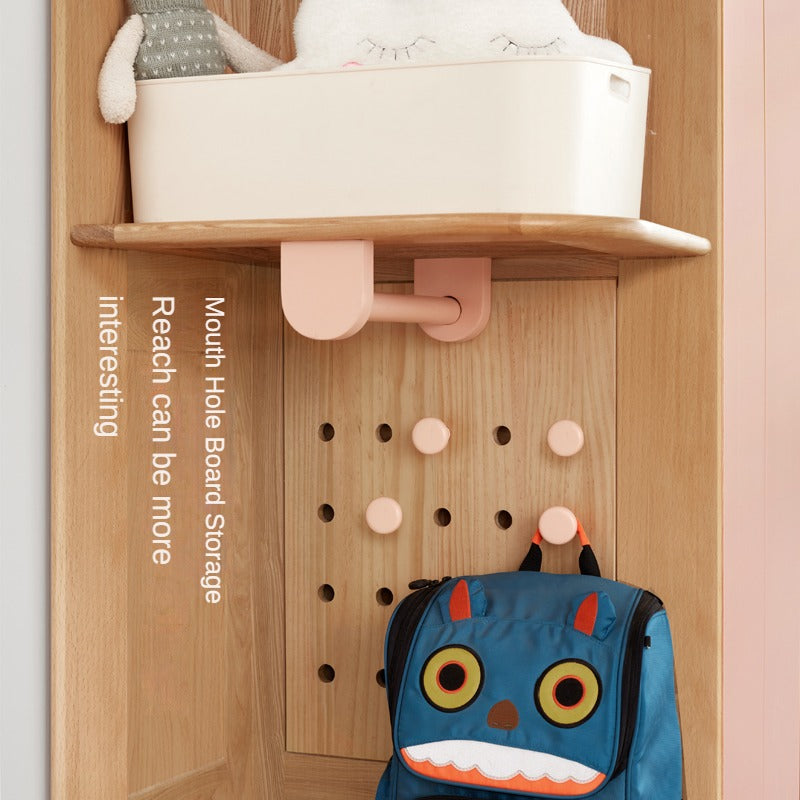 Beech Solid Wood Children's Wardrobe Cabinet