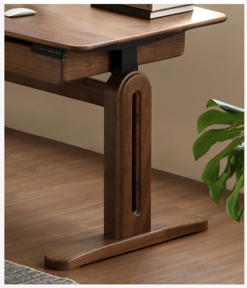 Black Walnut Solid Wood Electric Lift Desk