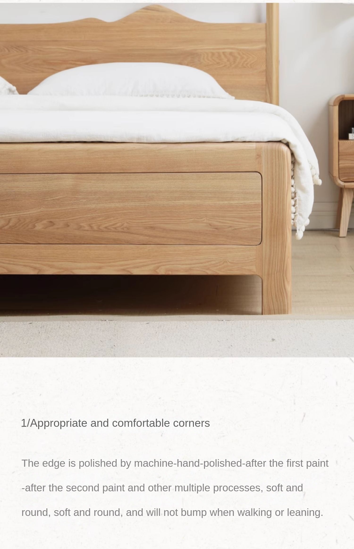 Ash solid wood box bed modern simple<