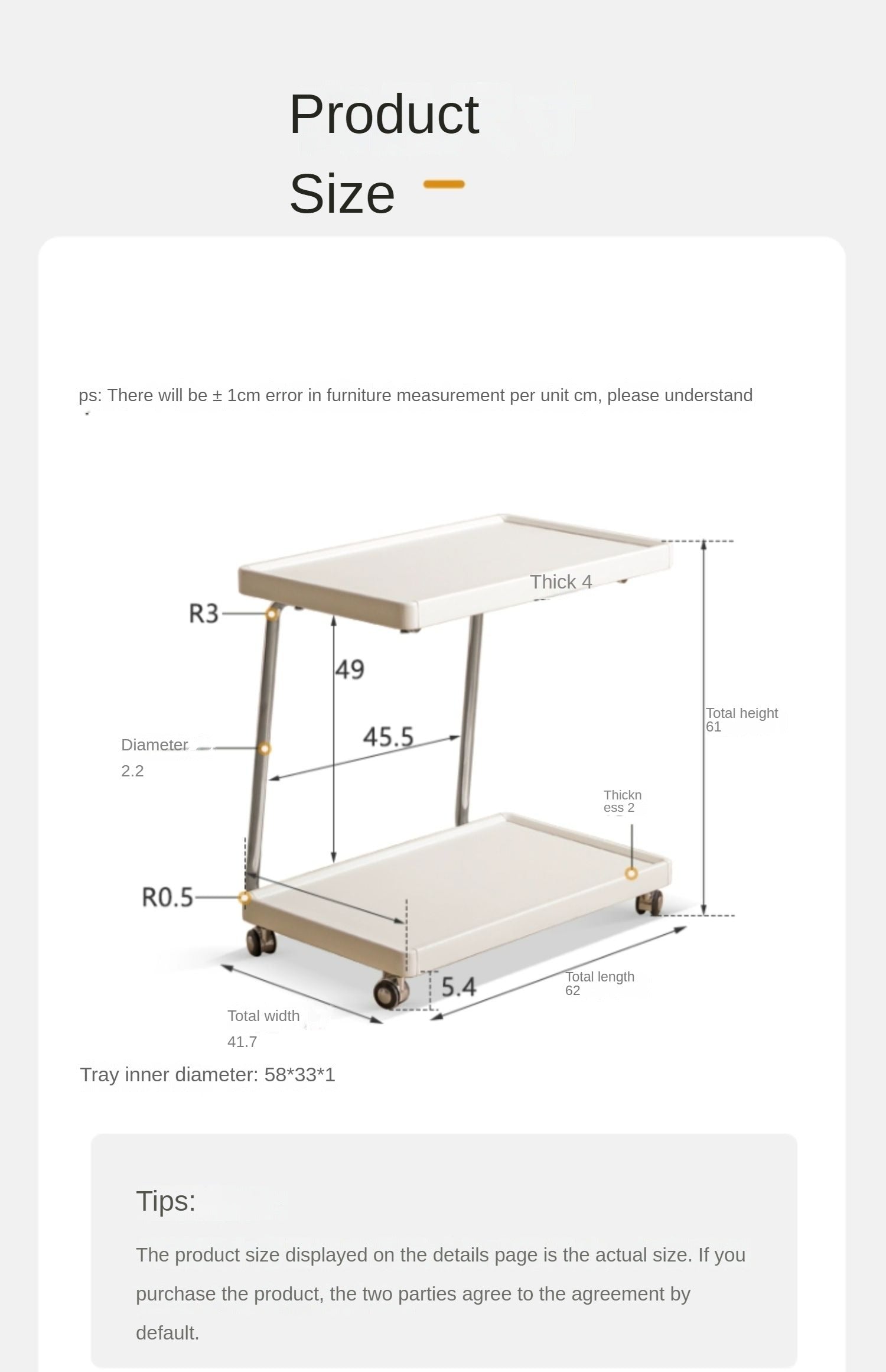 Poplar Solid Wood Edge Table C-type mobile: