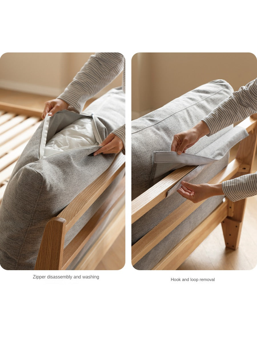 Oak solid wood soft bed"_)