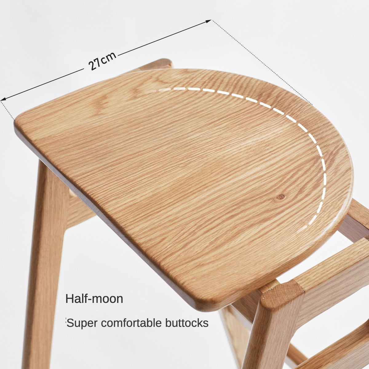 High bar chair Oak solid wood "