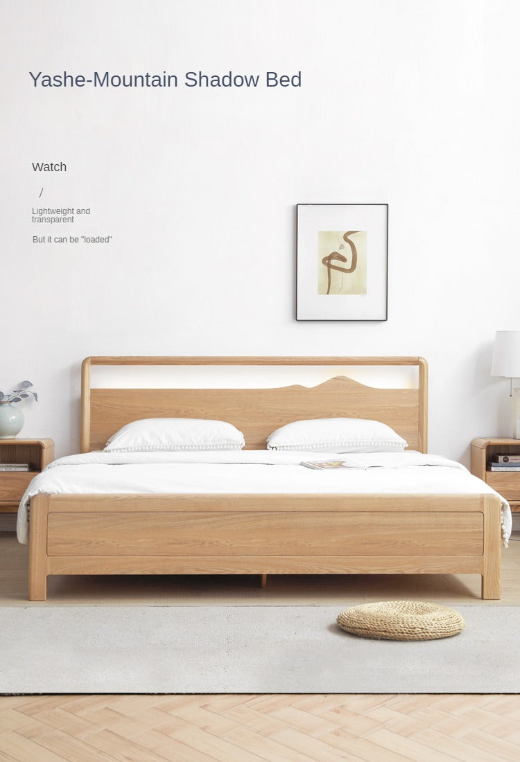 Ash solid wood box bed modern simple<