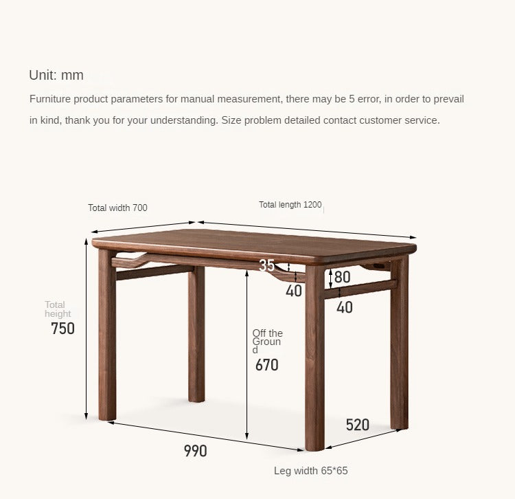 Black walnut, Ash rectangular tea table