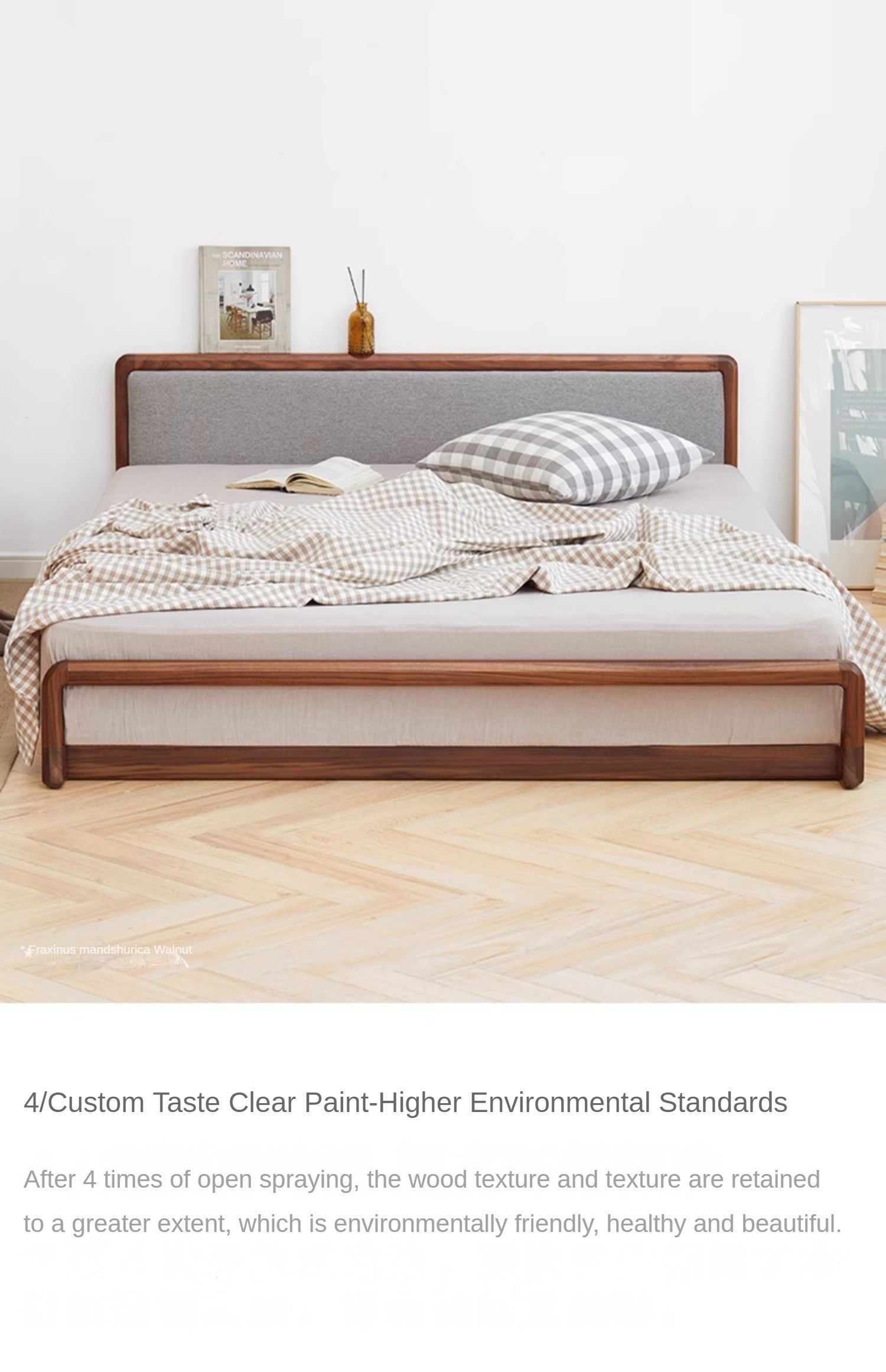 Ash solid wood modern simple Nordic style Platform Bed