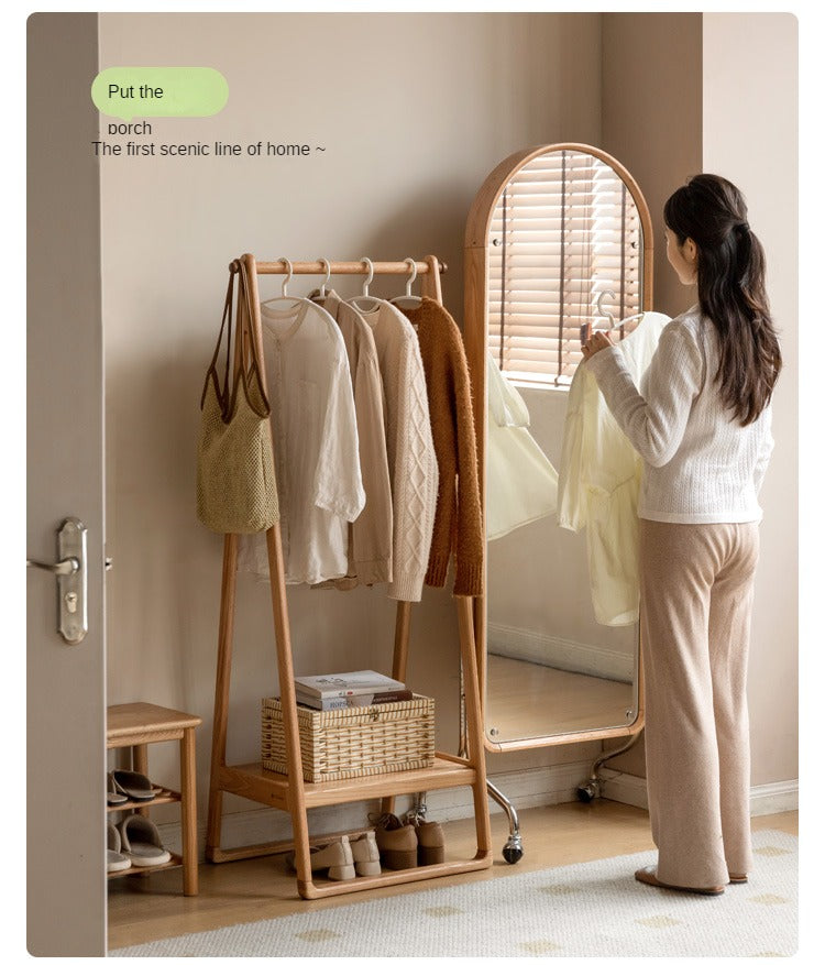 Oak solid wood clothes hangers rack: