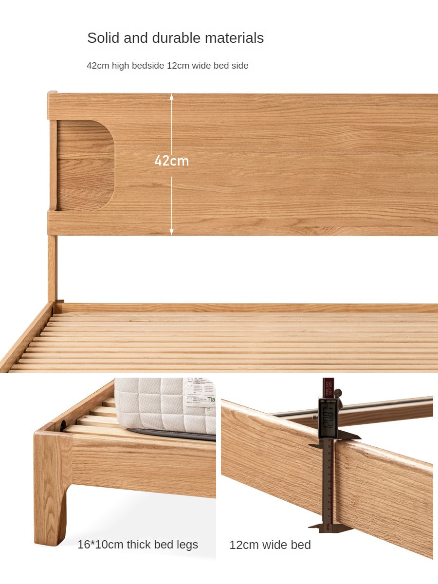 Oak solid wood luminous bed charger, shelf