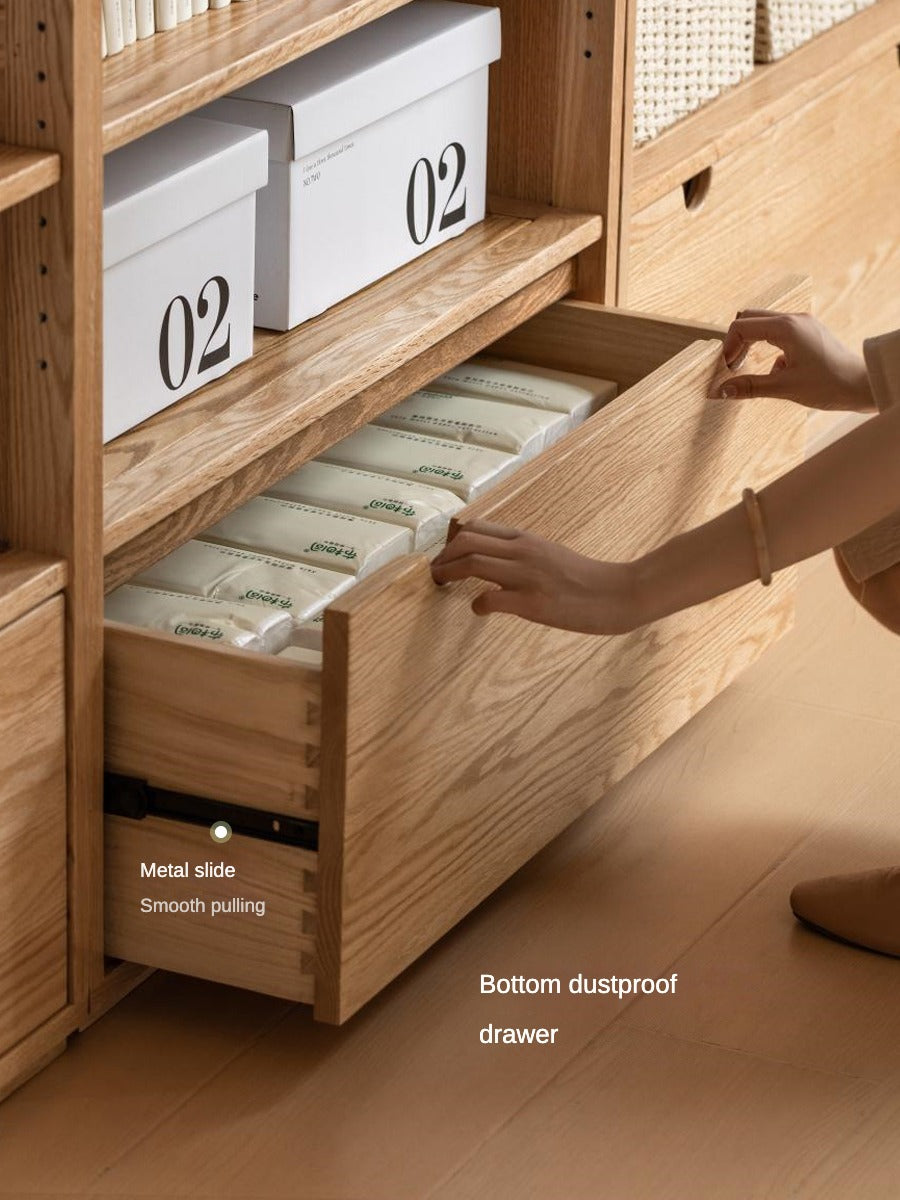 Oak solid wood bookshelf floor-standing combination bookcase "-