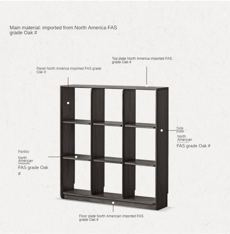 Oak Solid Wood Bookcase Lattice Cabinet Rack Free Combination.