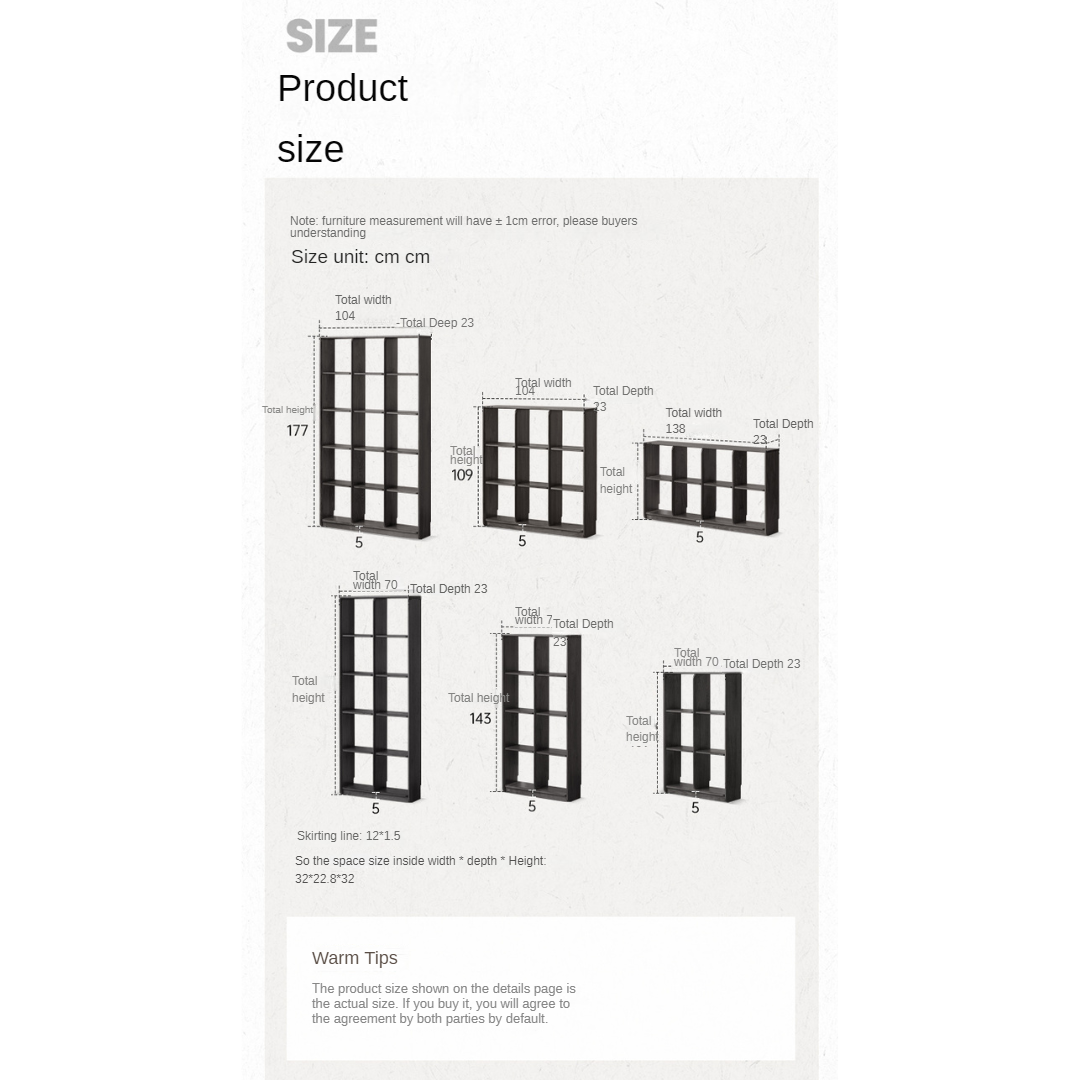 Oak Solid Wood Bookcase Lattice Cabinet Rack Free Combination