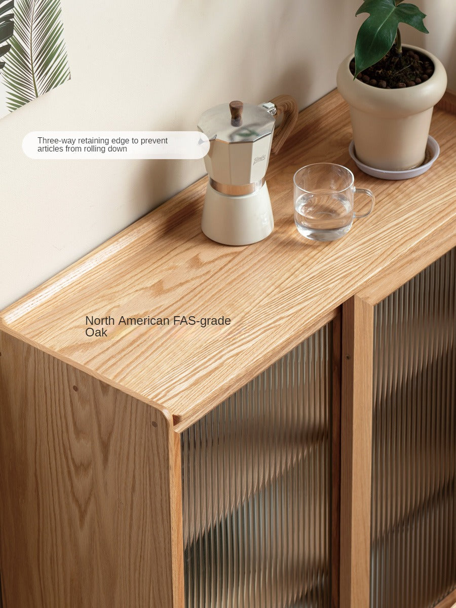 Oak solid wood Sideboard  slide door,