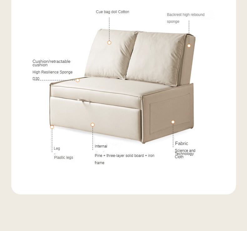 Fabric technology cloth cream style single sofa