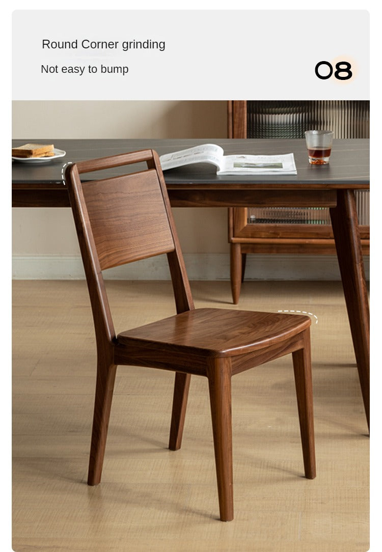 4 pcs Black Walnut, Ash Solid Wood Dining Chair High Back: