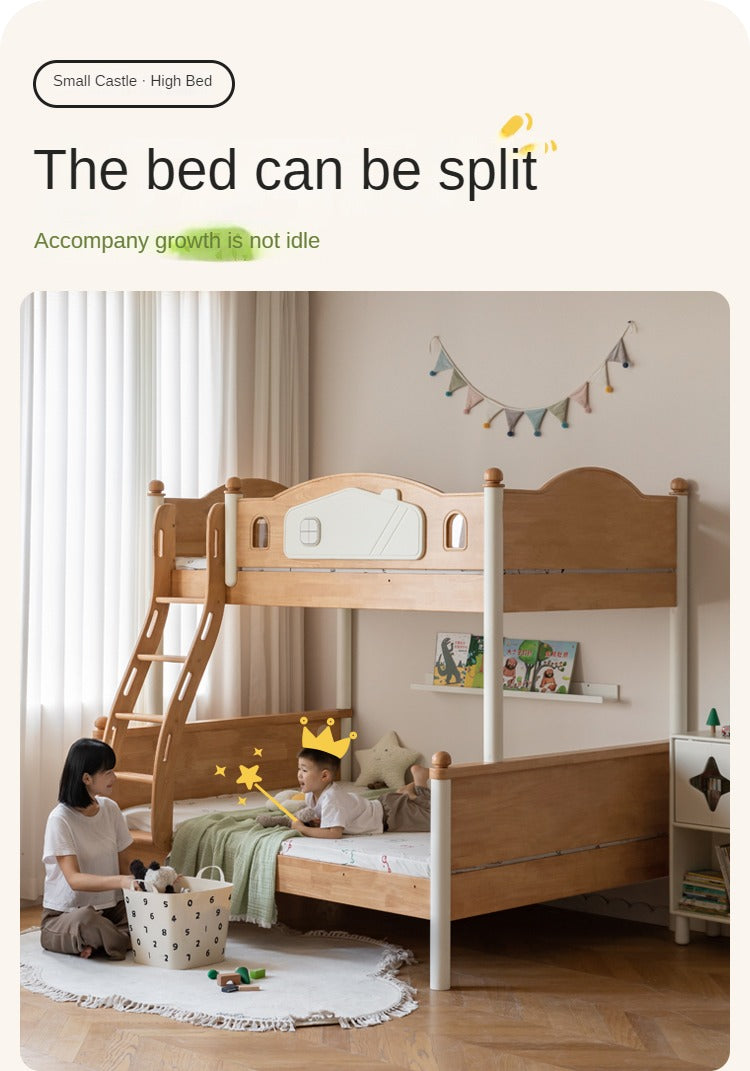 Rubber Solid Wood Children's Bunk Bed