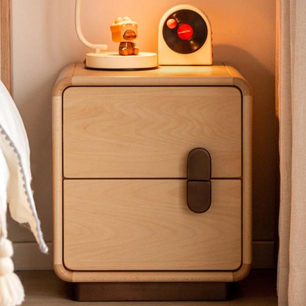 Beech Solid Wood Storage Nightstand