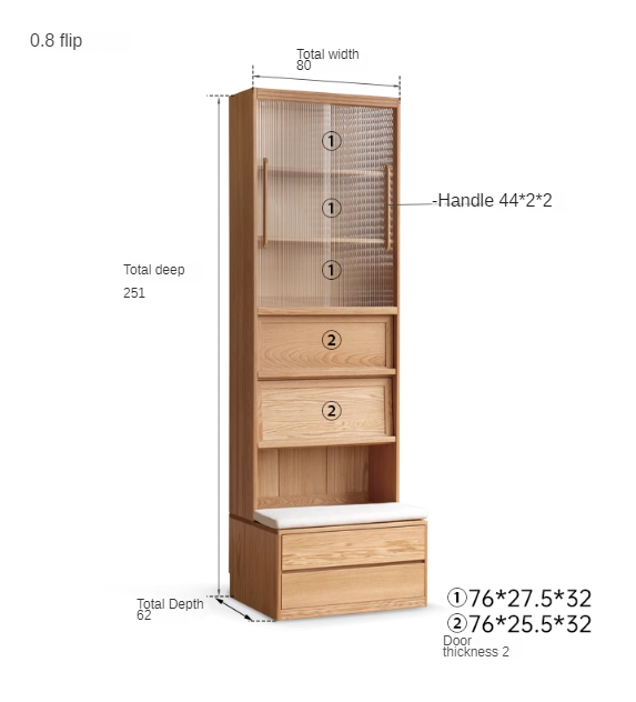 Ash solid wood modern combination bookcase integrated card seat