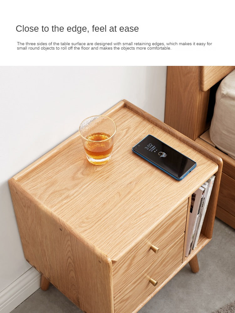Nightstand storage cabinet Oak solid wood-
