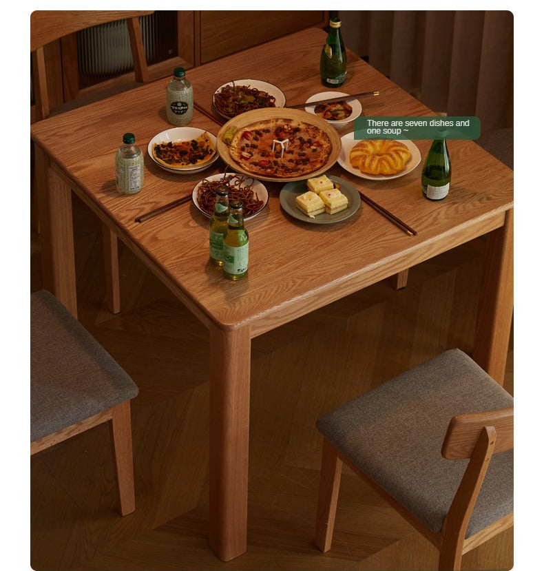 Oak solid wood square modern dining table