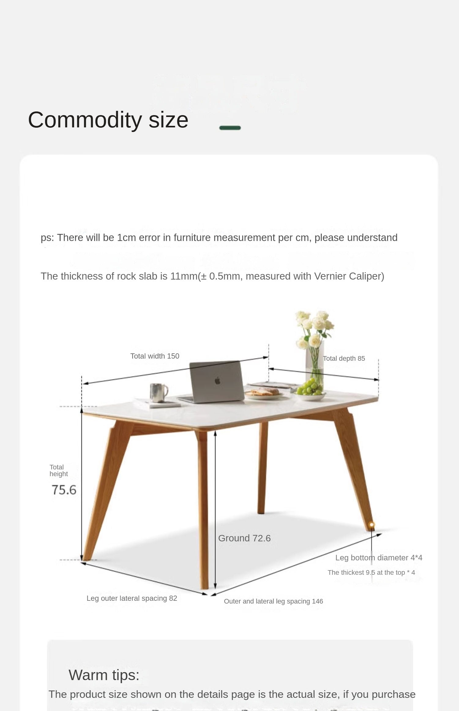 Oak Solid Wood Rock modern dining table