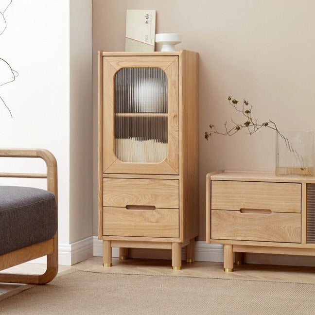 Ash, Oak solid wood side cabinet -