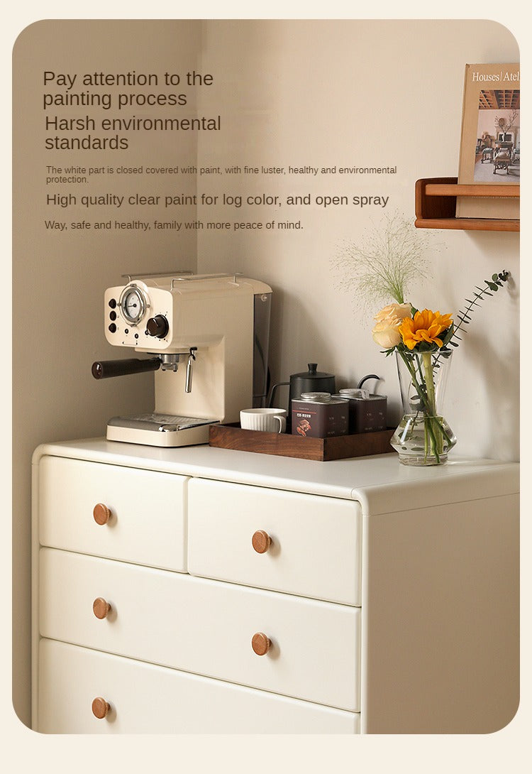 Poplar, Oak Solid Wood Cream Style Chest of Drawers