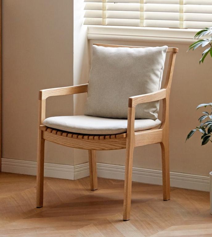 Oak Solid Wood Book Chair Comfortable Soft Back Chair