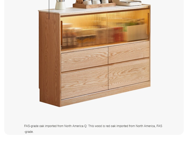 Oak solid wood slate  ultra-narrow sideboard "