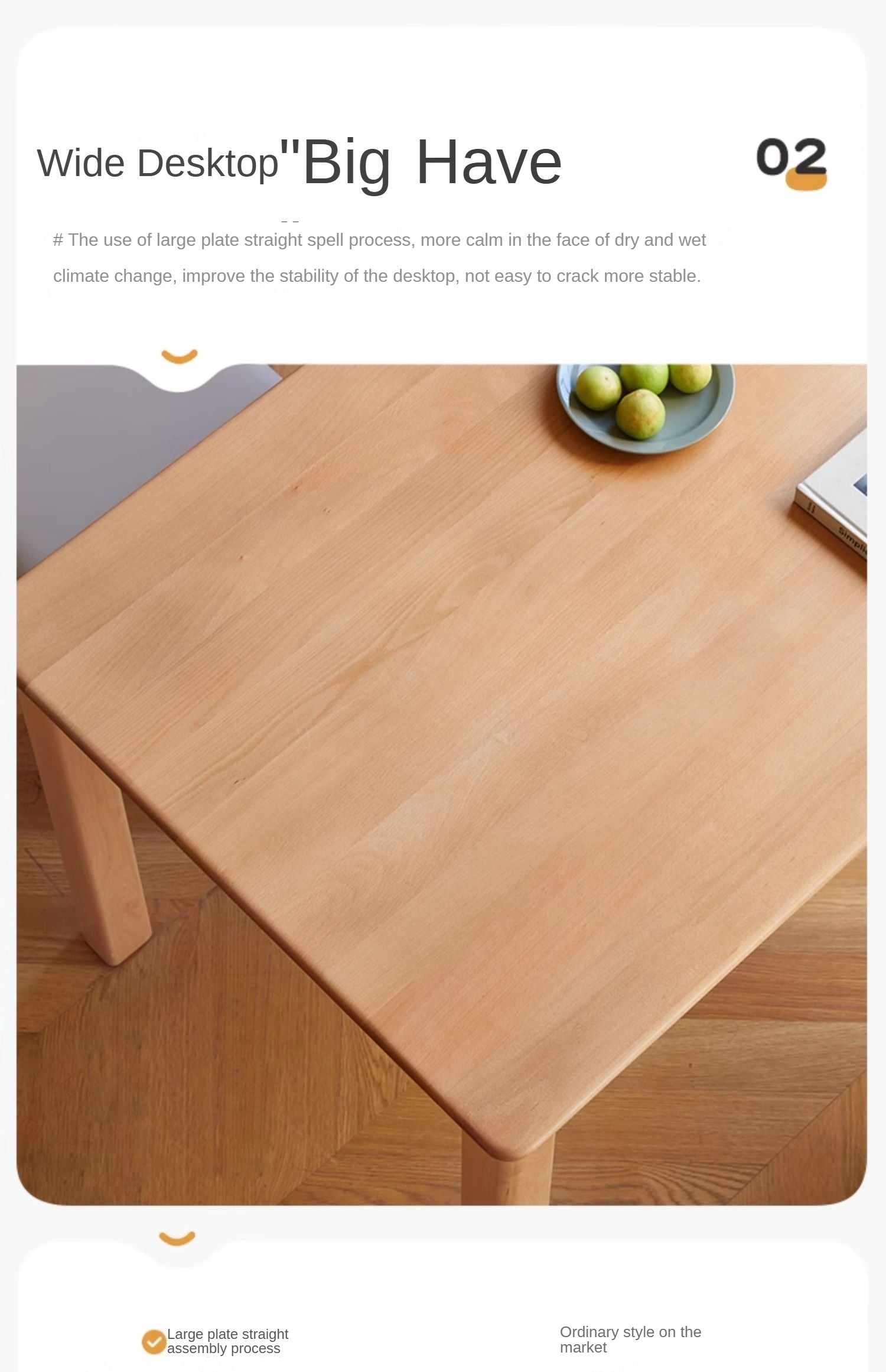 Beech solid wood modern simple dining table