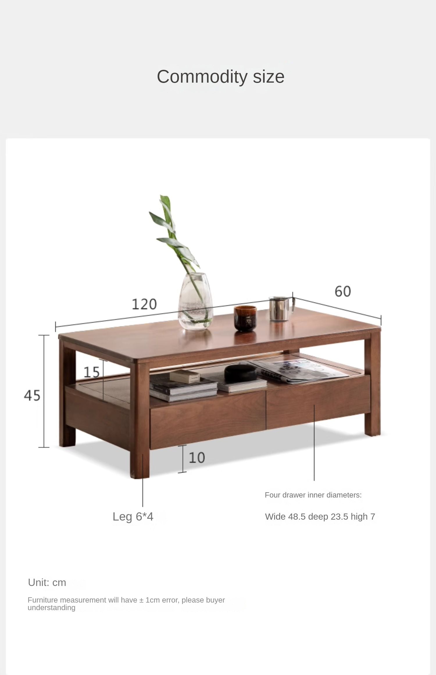 Oak solid wood Nordic minimalist modern coffee table