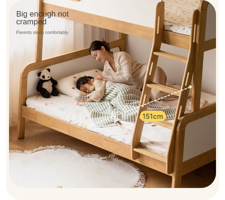 Rubber solid wood children's bunk bed