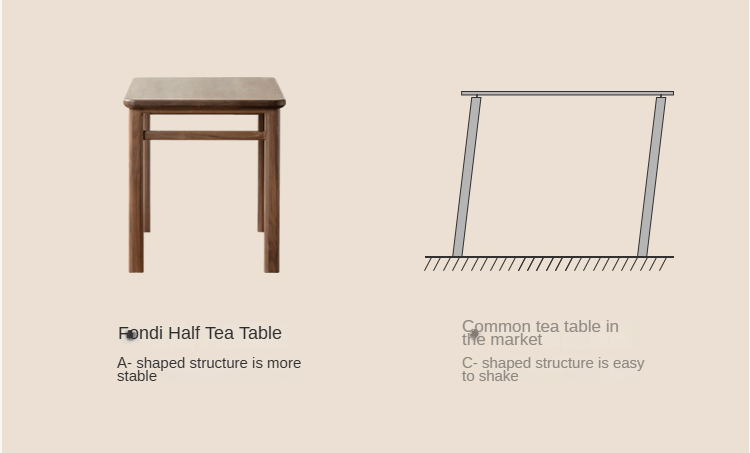 Black walnut, Ash solid wood style tea table